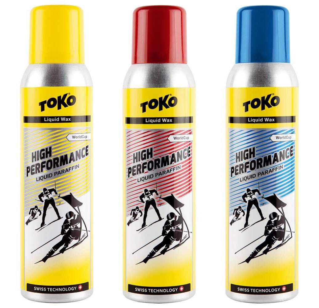 TOKO High Performance Liquid Paraffins - blue, red, and yellow