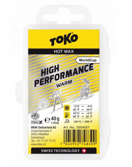Toko High Performance Warm black cross country ski wax