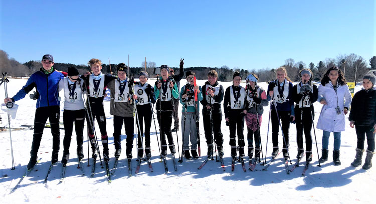 Crystal Community Ski Club racers at the Flying Squirrel junior race