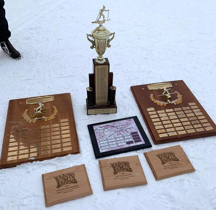 Awards won the the Vasa Ski Club at the Michigan State High School XC Ski Championships 2021