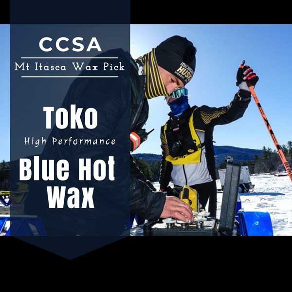 CCSA wax pick for CCSA Mt Itasca CXC Cup this weekend in Coleraine, MN - Toko High Performance Blue