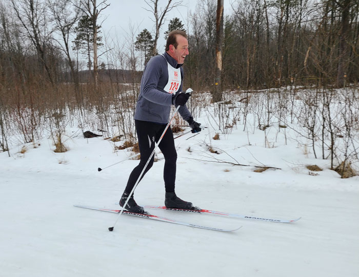 Michigan Cup Relays classic cross country skiers on course