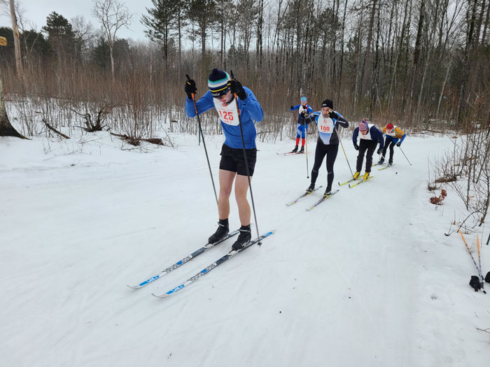 Michigan Cup Relays cross country skiers on course