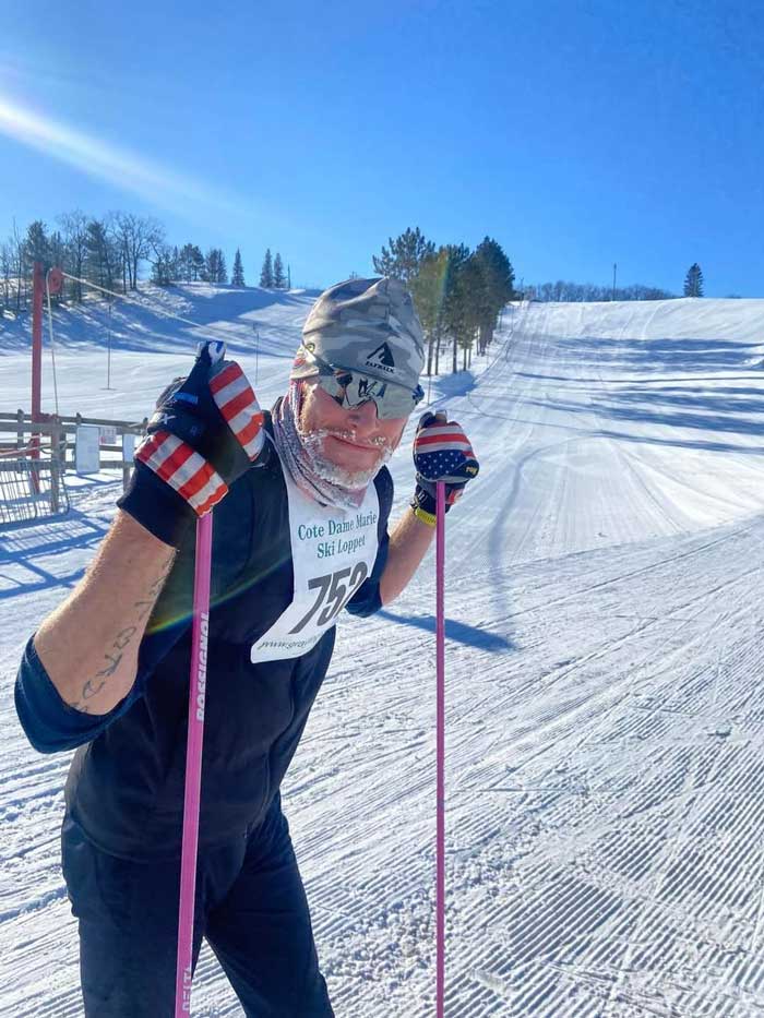 Jorden Wakeley wins the 2022 Cote Dame Marie cross country ski race