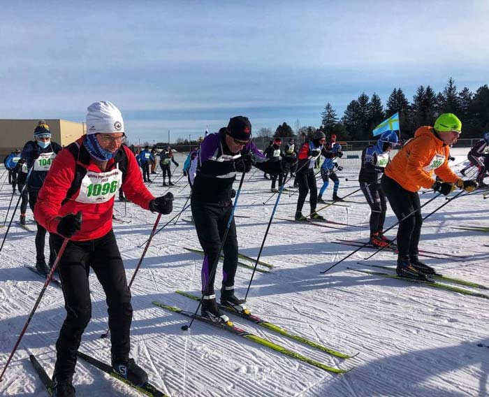 Start of the 2022 White Pine Stampede cross country ski race
