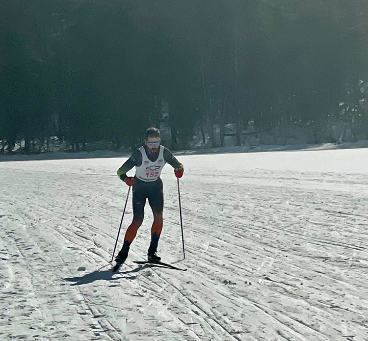 Ryna Harris in for the win at the 2023 Black Mountain cross country ski race