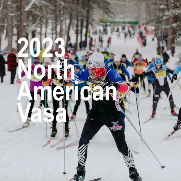 Cross country skiers starting the 2022 North American Vasa cross country ski race