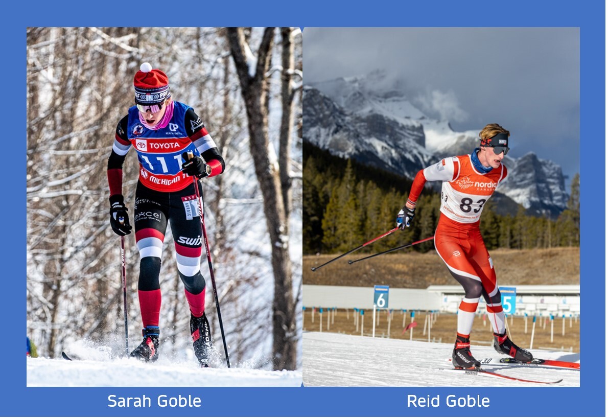 Sarah Goble and Reid Goble cross country ski racing