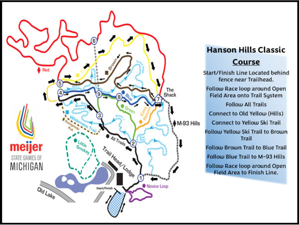 Hanson Hills Classic course map