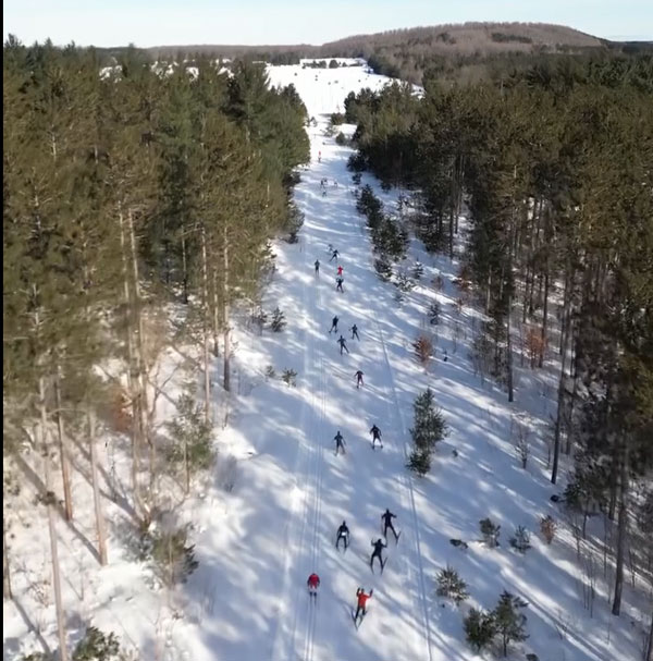 White Pine Stampede cross country ski race, drone view