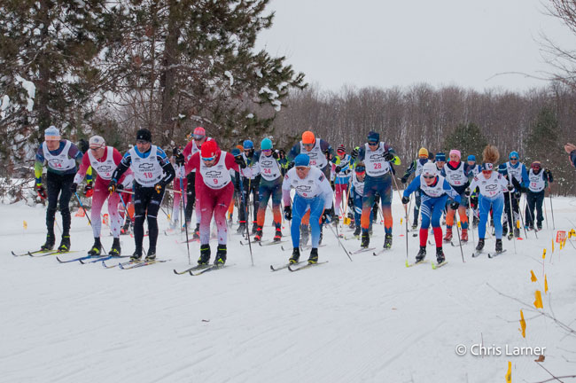 Start of the 2025 Boyne Classic cross country ski race