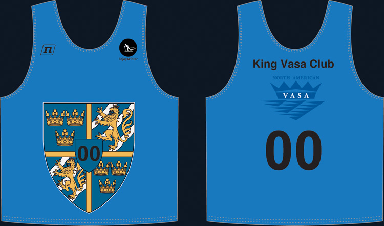 King Vasa bib for the 2025 North American Vasa cross country ski race