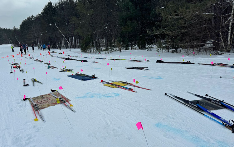 Winter Wolf Skiathlon transition area