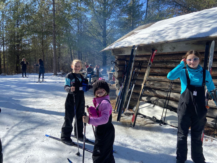 Cute kids skiing at Trappers Cabin
