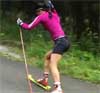 Russian team does cross country ski speed work on rollerskis