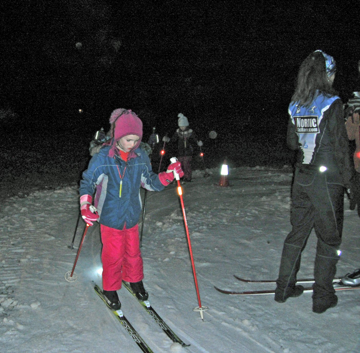Kids cross county skiing at Huron Meadows Metropark