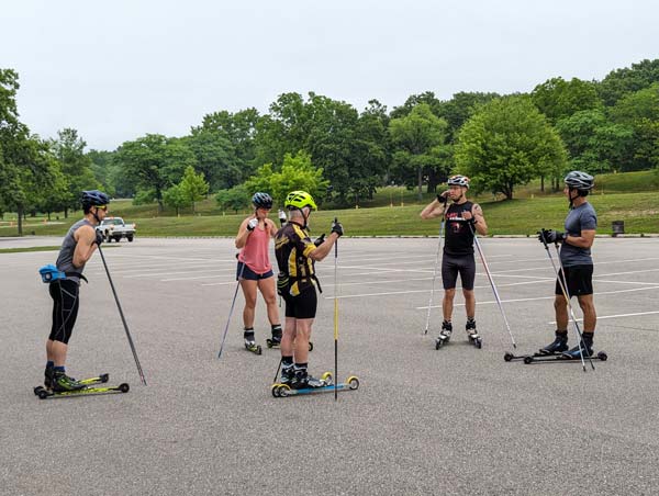 Andy's last rollerski clinic of summer, July 29