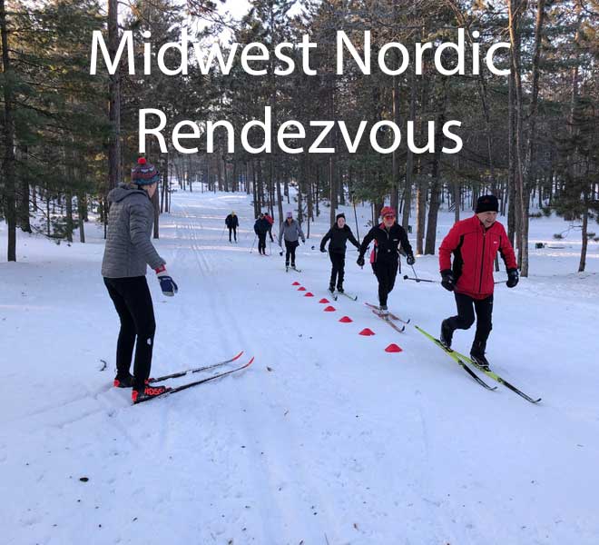 Midwest Nordic Rendezvous cross country skiers